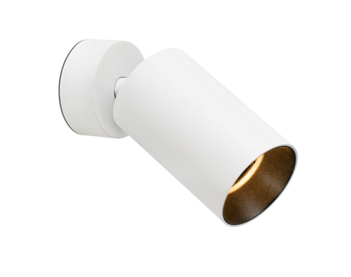 Luminaria de parche tipo cilindro, para una lampara base GU10 de 8W máximo. 120V